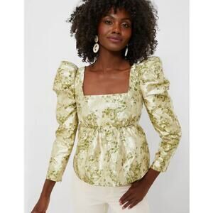 Tuckernuck’s Hyacinth House Bridgerton Jacquard Puff Sleeve Blouse Size Medium